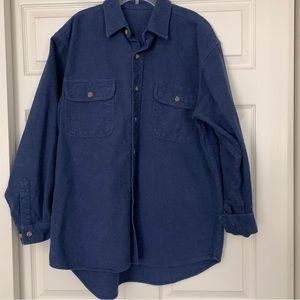 Field & Stream Navy Blue Button Down Flannel Jacket/Shacket, L